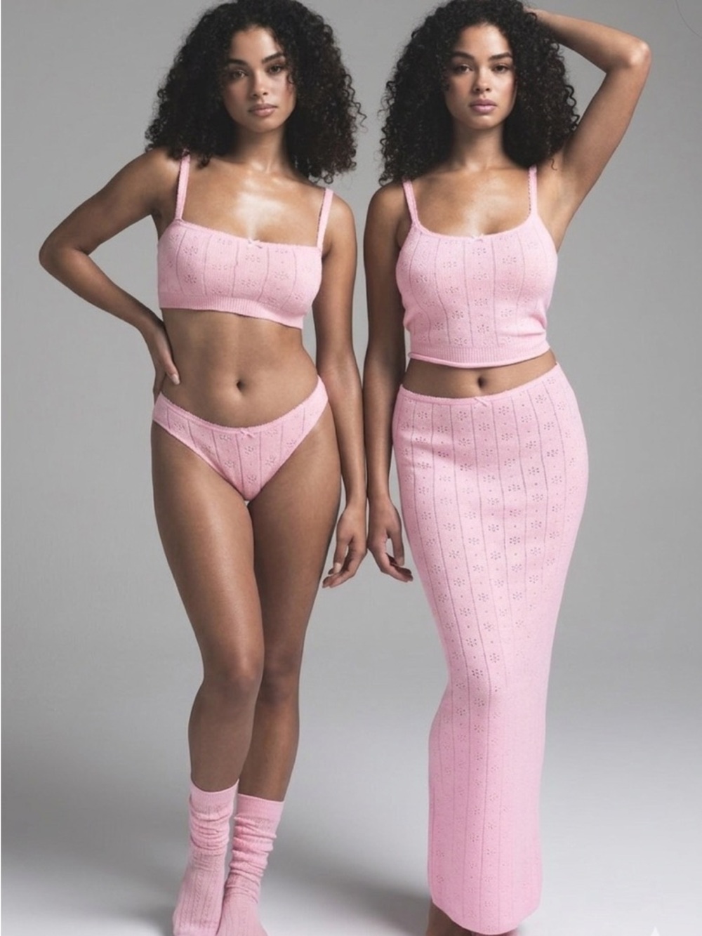 SET 4 Piece SKIMS Sweater Pointelle